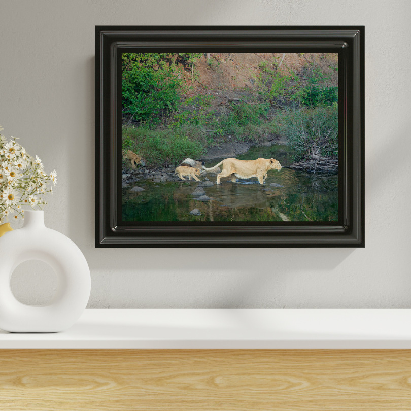 Le Monarque de Corbett - Éléphant en bois avec photographie artistique