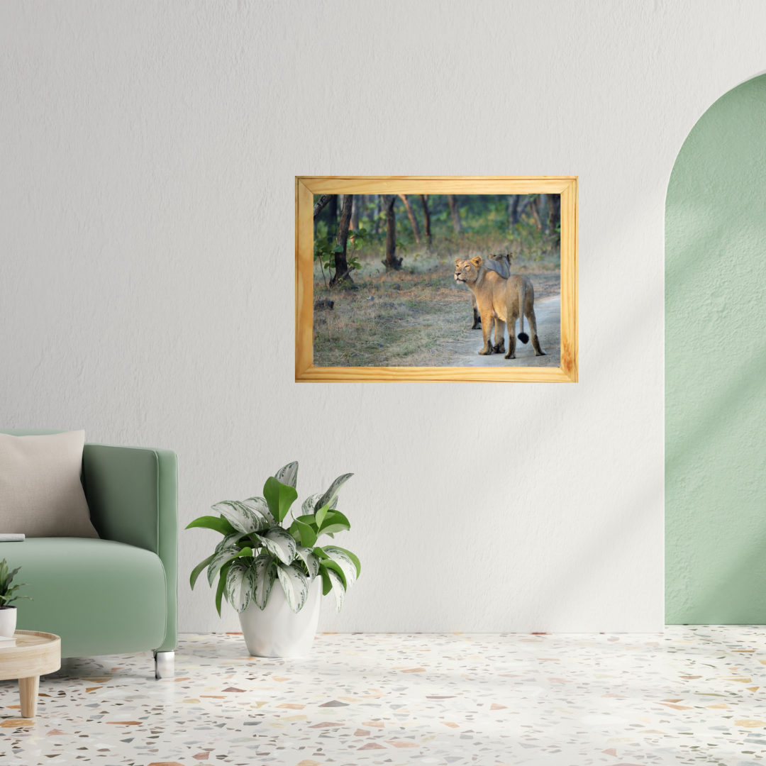 Le Monarque de Corbett - Éléphant en bois avec photographie artistique