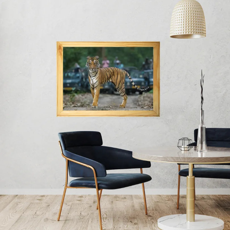 Adorable petit tigre – Cadre en bois inspiré de la faune sauvage | Décoration artistique pour les amoureux de la nature, pour la maison et le bureau