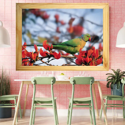 Colors in Harmony – The Parakeet & the Gulmohar