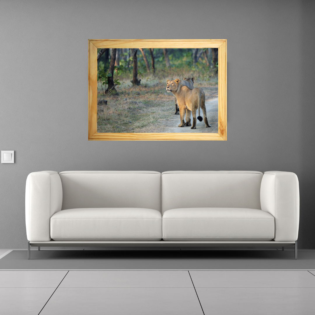 Le Monarque de Corbett - Éléphant en bois avec photographie artistique