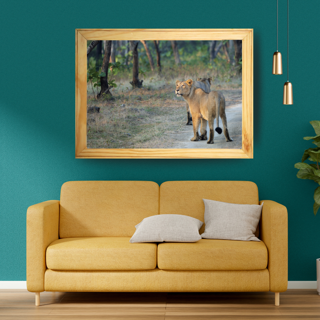 Le Monarque de Corbett - Éléphant en bois avec photographie artistique