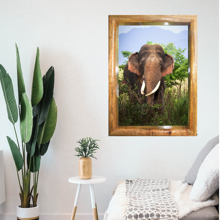 Cadre photo « Éléphant rebelle de la jungle » – Décoration artistique Wildgraphy