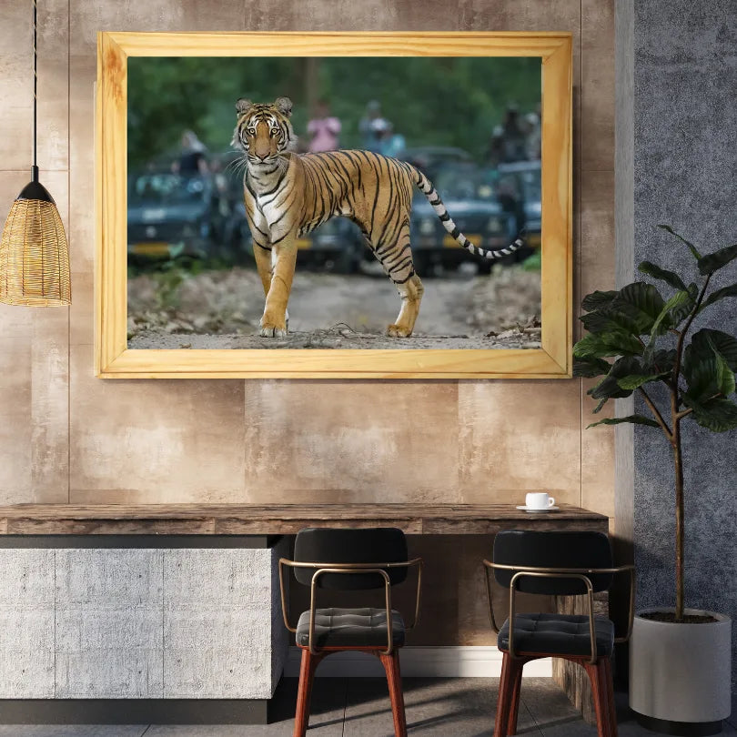 Adorable petit tigre – Cadre en bois inspiré de la faune sauvage | Décoration artistique pour les amoureux de la nature, pour la maison et le bureau
