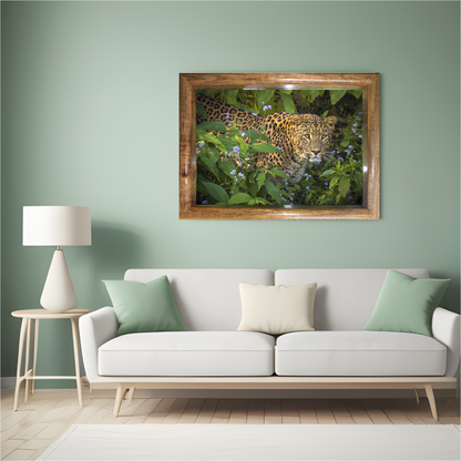 Eye to Eye with the Phantom – The Bhagira Command | wildlife photo art | Leopard wall art | size- 24"x 32"